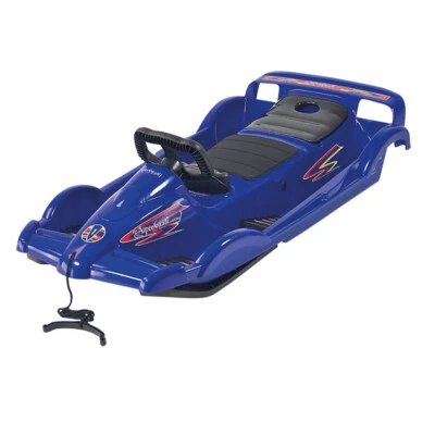 AlpenGaudi Doublerace Blau Lenkrodel Schlitten Bob Double Race Rodel 2 Sitzer