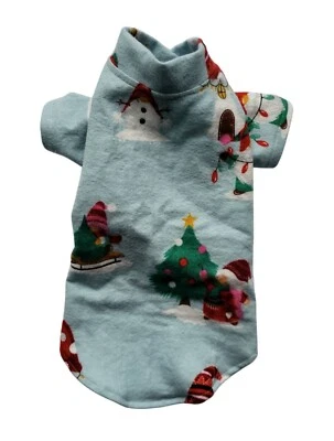 Camisa de noche de franela azul de gnomos de Navidad para perro cachorro ropa para mascotas 4xs - grande Foto 1 de 4