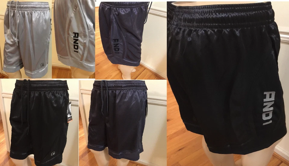 NUEVO CON ETIQUETAS Y 1 AND1 Pantalones Cortos de Baloncesto 11" Entrepierna Núcleo Pantalones Cortos Negro Ébano Manga Hombres Foto 1 de 1