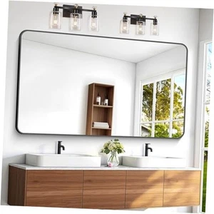 60x36 inch Large Bathroom Mirror,Black Rectangle Mirror,Wall Mounted Bathroom - Picture 1 of 8