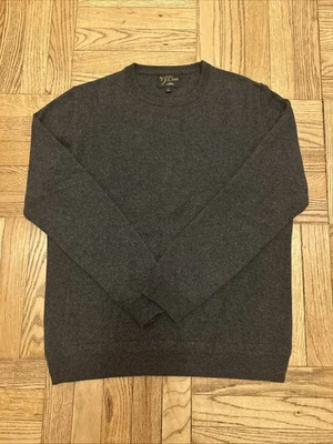 Suéter J.Crew 100 % cachemir gris cuello redondo grande para hombre Foto 1 de 3