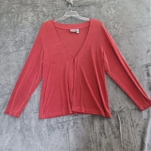 Cárdigan Chicos Travelers Talla 3/XL Slinky Mangas Largas Cuello en V Coral Oficina Crucero - Imagen 1 de 9
