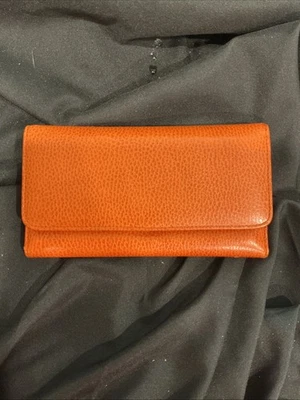 Nueva Cartera De Colección Buxton Cuero de Vaca Fresado Suave Marrón Chequera Crédito Foto 1 de 4