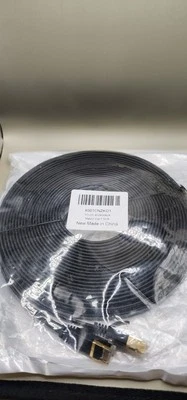 50FT CAT7 CAT 7 Flat Ethernet Cable LAN RJ45 Internet Router Patch Cord 50 Feet - Image 1 of 3