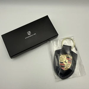 ✅ AUTHENTIC PORSCHE KEYCHAIN IN BLACK CREST KEY RING NEW IN BOX SEALED! - Picture 1 of 5