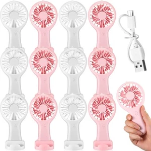 12 Pcs Mini Handheld Fan Bulk 3 Speed USB Electric Battery Operated Small Por... - Picture 1 of 6