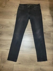 (29 x 34) American Eagle schwarze Herrenjeans Slim Straight Denim Hose - Bild 1 von 9