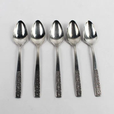 Lot Of 5 International Silver Serenata Stainless Flatware Teaspoons - Image 1 of 4
