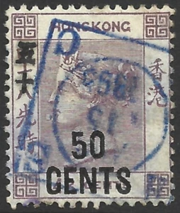 Hong Kong QV, 1891, SG#49, 50c on 48c Dull Purple, Used, #F12207 - Bild 1 von 1