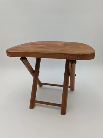 Antique Nevco Wood Fold'n Carry Milking Stool. 1920s? Yougoslavia Primitive Cover