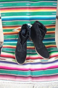 STEVE MADDEN Womens Black Suede Leather Lace Up Ankle Boots EUC 11 SMALL 9.5/10 - Picture 1 of 18