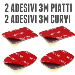 4 ADESIVI 3M PIANI CURVI PER ATTACCHI SUPPORTI GOPRO HERO 5 6 7 8 9 10 11 SJCAM - Photo 1/3