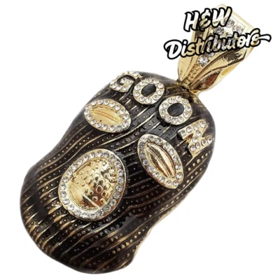 Collar colgante oro y negro circonita cúbica helada Goon encanto moda brillante - colgante solamente Foto 1 de 4