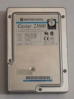 Western Digital Caviar 21600 IDE Festplatte (1624MB, 1.6GB, retro, 1997) - Bild 1 von 3