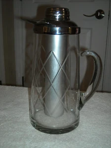 Vintage Chillit-Krug Chillitube Gilley, Inc., New York Mid Century geschliffenes Glas - Bild 1 von 15