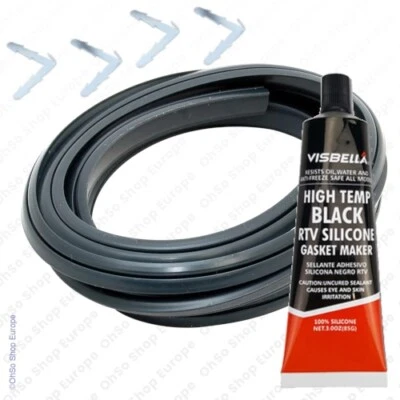 UK TRUSTED FROM OHSO SHOP Ofentürdichtung 4-seitig quadratische Ecke 3M Gummi Silikon Universal + Dichtstoffkleber