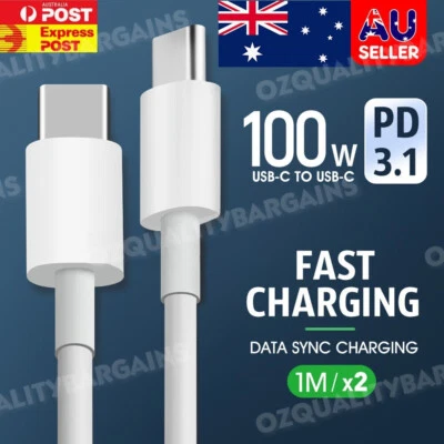 2x Type C to USB-C Cable Fast Charge Charging Data For iPhone 17 16 15 Samsung - image 1 of 4