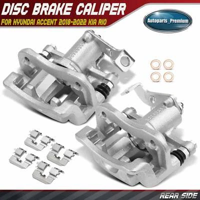 2x Pinza de freno de disco lateral trasera con soporte para Hyundai Accent 2018-2022 Kia Rio Foto 1 de 4