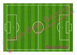 Edible Icing Football Pitch Cake Topper Decoration / Plastic Goal Nets & Players - Picture 1 of 12