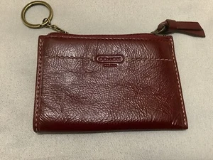 Red Coach Change Purse with Key/Charm Ring - Picture 1 of 4