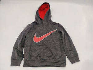 Nike Pullover Hoodie Gray/Red Nike Sign Kids size M(6) - Picture 1 of 7