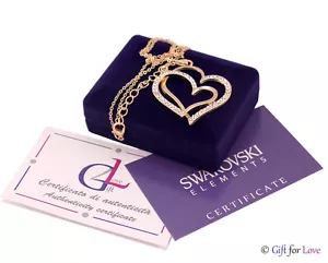 Swarovski Elements Original G4Love Rhinestone Crystals Heart Women's Gold Necklace   - Picture 1 of 4