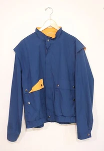 Vintage 70s/80s Fox Knapp Bomber Jacket Blue w/ Orange Lining Men's Size Large - Picture 1 of 9