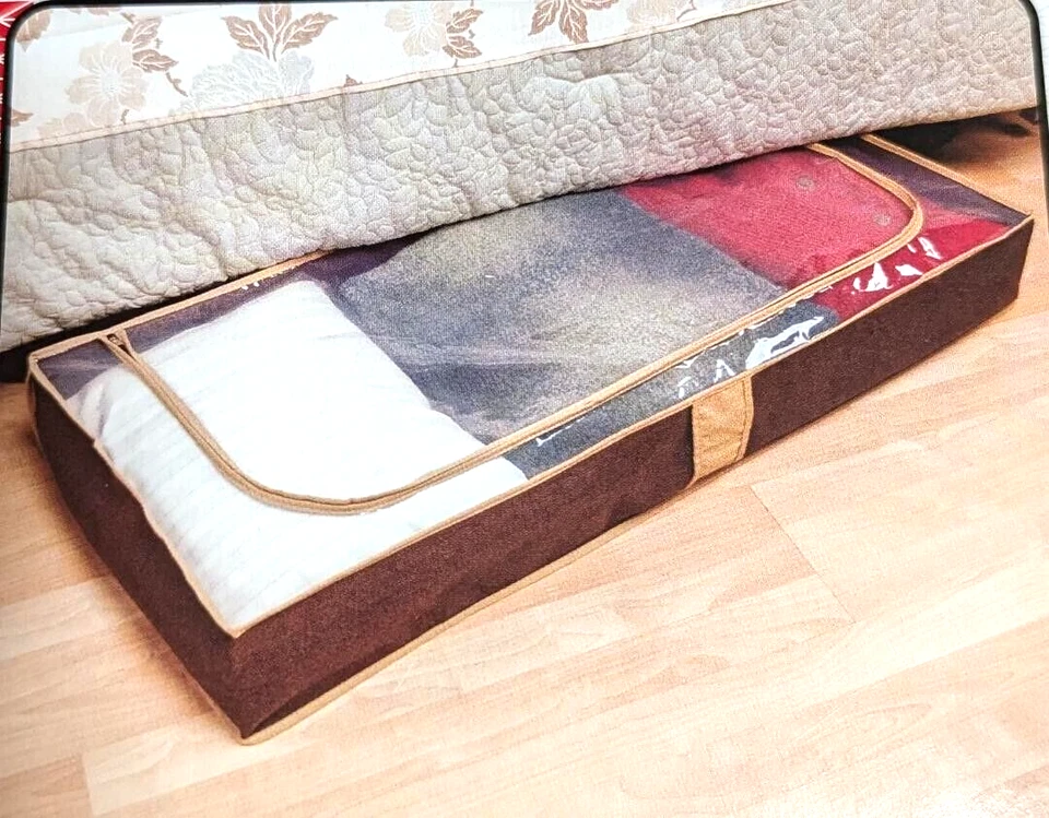 (Pack de 2) Bolsa de almacenamiento extra grande debajo de la cama organizadora que ahorra espacio 41x18x6 Foto 1 de 3