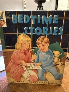 Vintage 1955  BEDTIME STORIES  Rand McNally Elf  Hardcover Book  30 Pages, - Foto 1 di 7