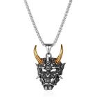 Stainless Steel Man Necklace Ox Head Choker Wheat Chain Clavicle Chain