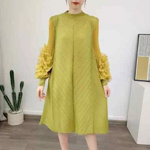 Vestido Corto De Mujer De Raso Suave Boho Chic Verde Brillante 23020 - Imagen 1 de 1