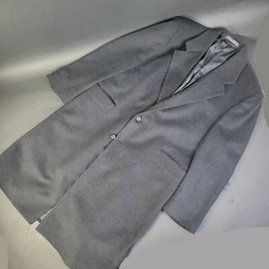 Hardy Amies Wool Cashmere Blend Single Breasted Pea Coat Trench Size 42S - Picture 1 of 14