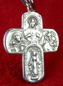 Vintage Sterling WWII GI’s Battle Worn Dog tag Chain Miraculous Medal Scapular - Picture 1 of 11