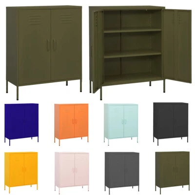 Metal Storage Cabinet Sideboard Cupboard with Adjustable Shelves Home Decor - Image 1 of 2