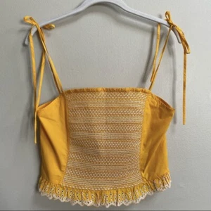 NWT Tanya Taylor Marigold Randy Cropped Embroidered Tank Size Small - Picture 1 of 12
