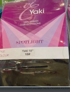 EI YAKI 100% HUMAN HAIR EXTENSIONS yaki 18" COLOUR 1B# - Picture 1 of 1