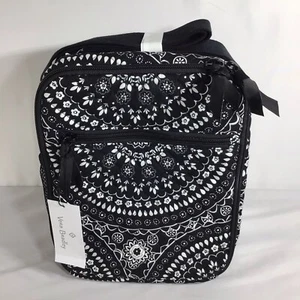 Woman’s Vera Bradley Insulated Lunch Bag Cooler Black White Floral Design NWT - Picture 1 of 10
