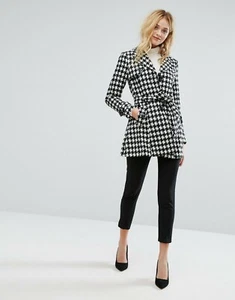 Vero Moda Houndstooth Coat Jacket - RRP £69.99 - BRAND NEW - Free Shipping - Picture 1 of 4