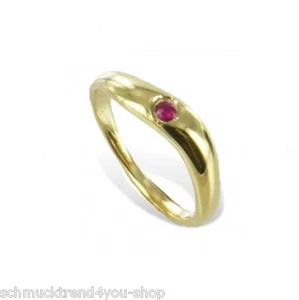 Taufring mit Rubin Gold 333 er Schmuck Taufgeschenk Taufschmuck zur Taufe Neu - Bild 1 von 2