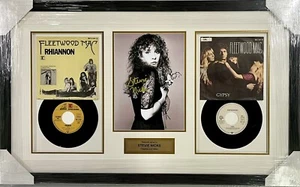 STEVIE NICKS Signed Photo 8x12 Fleetwood Mac Records Collage Framed COA - Picture 1 of 3