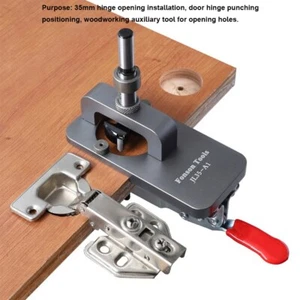 35mm Aluminum Woodworking Hole Drilling Hinge Boring Jig Guide Locator Tool - Picture 1 of 11