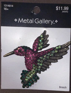 Hummingbird Rhinestone Brooch - Picture 1 of 12