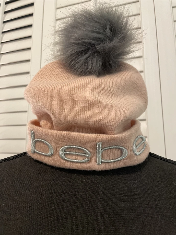 🔥Bebe Mujer Rosa Esquí Conejito Trineo Lana Gorro Invierno con Sombrero Gris Pom Pom🔥 Foto 1 de 4
