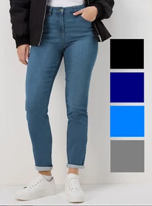 Papaya Ladies Jolie Relaxed Fit Skinny Jeans Blue Black Grey Cotton Loose - Picture 1 of 16