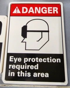 New Acrylic Danger Eye Protection Required Work Place Safety Sign 10" x 14" - Picture 1 of 1
