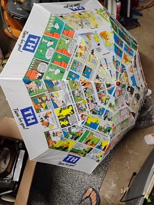 Large Newspaper Comic Strip Umbrella, Wood Handle - Image 1 of 2