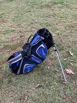 Carro de transporte con soporte de golf Nike Extreme Sport de 8 vías azul plateado con cubierta para lluvia Foto 1 de 4