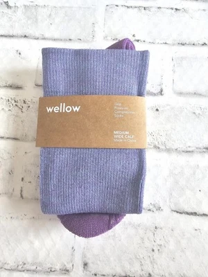 Wellow Size Medium Wide Calf Bamboo Compression Socks In Galaxy Twist - Image 1 of 4