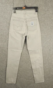Jeans Levi's vintage donna 7 (ADATTO 24x30,5) grigio bianco toppa raro made USA - Foto 1 di 8