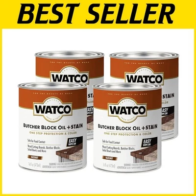 Durable 16 oz Butcher Block Oil + Stain Set in Hazelnut for Wood Protection - Image 1 of 3